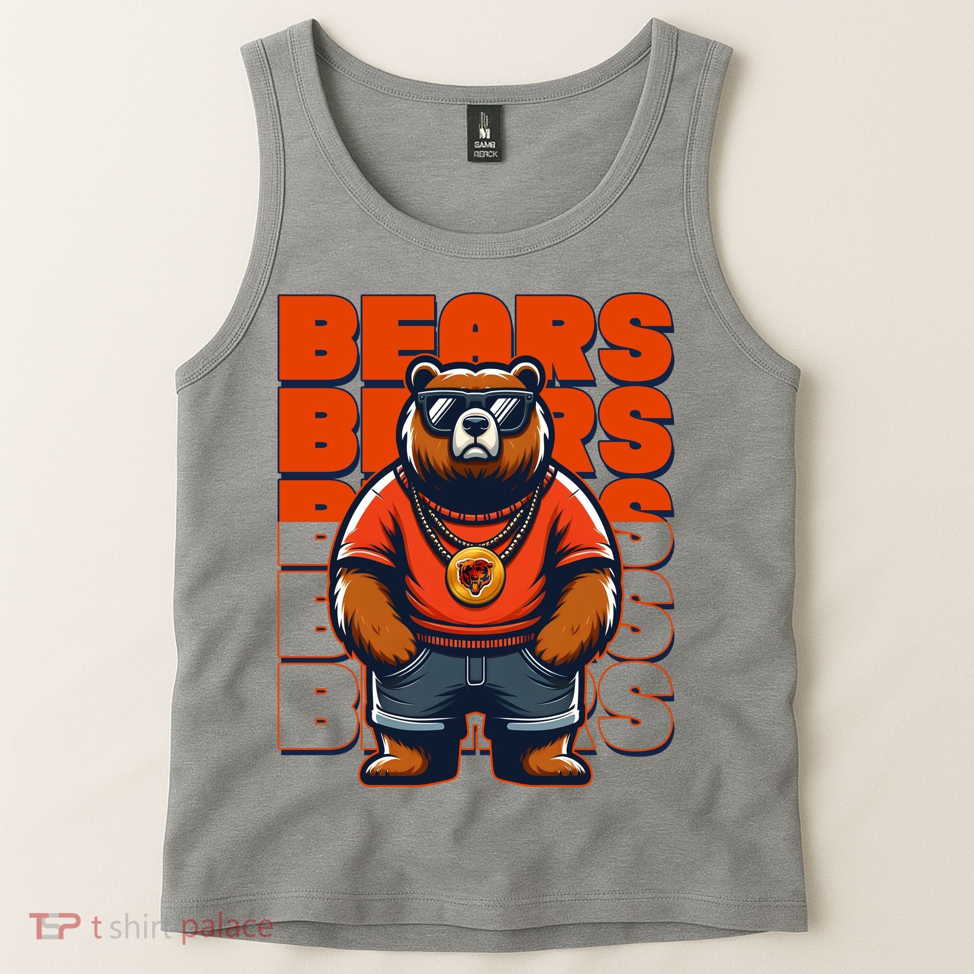 Retro Hip Hop Bears Football Tank Top