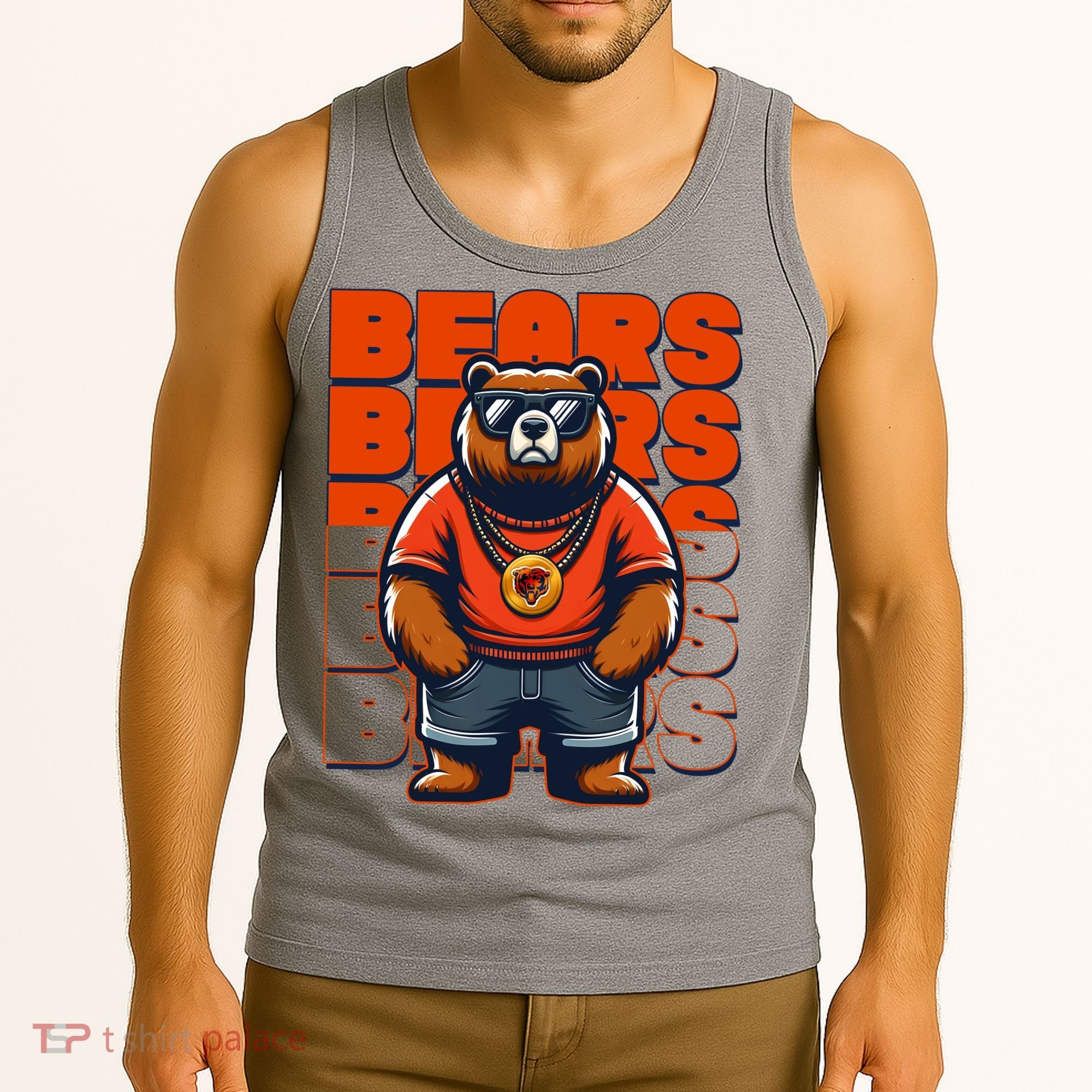 Retro Hip Hop Bears Football Tank Top
