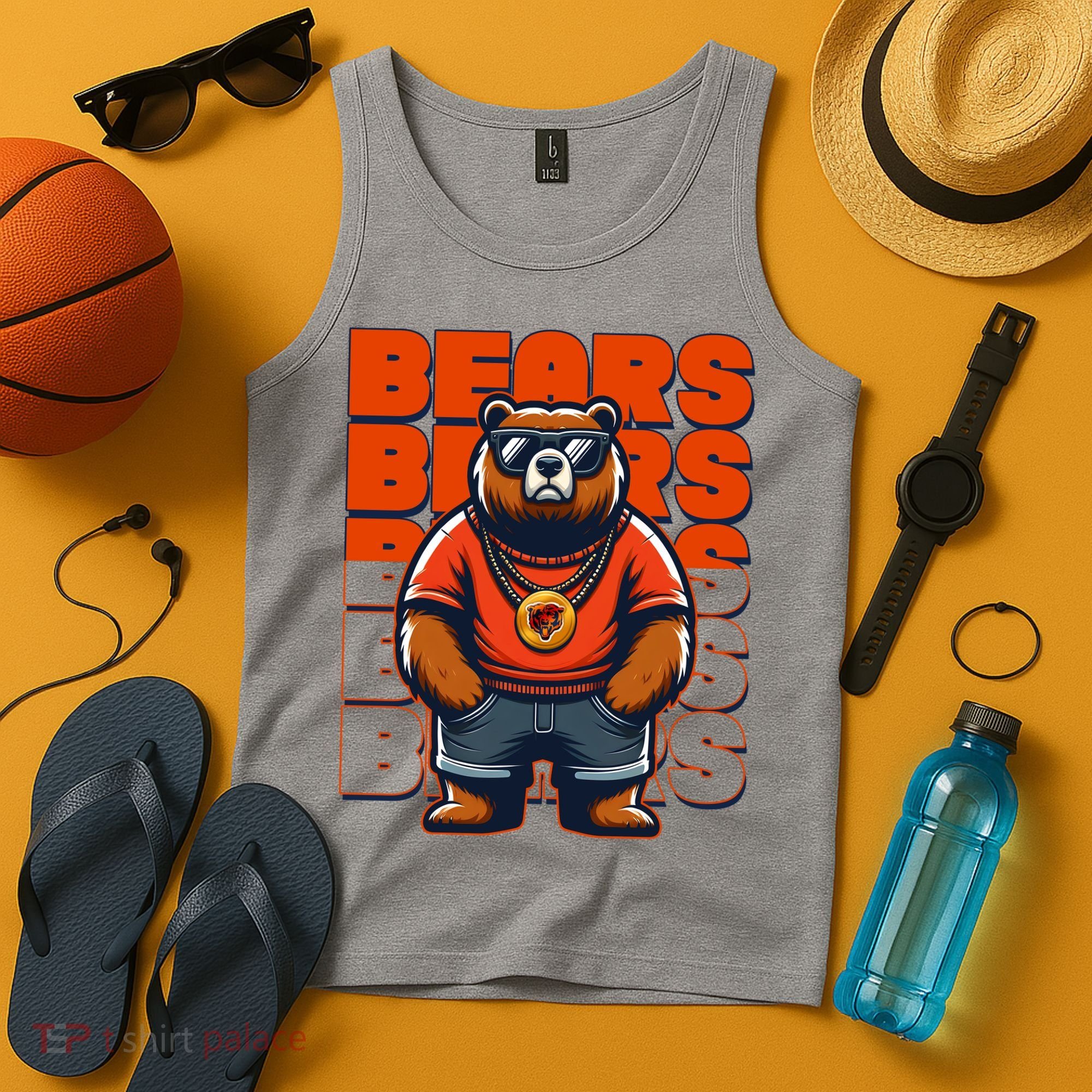 Retro Hip Hop Bears Football Tank Top