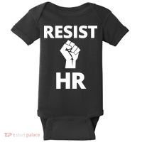 Resist HR Human Resources Funny Bosses Day Admin Work Humor Gift Baby Bodysuit thumb 0