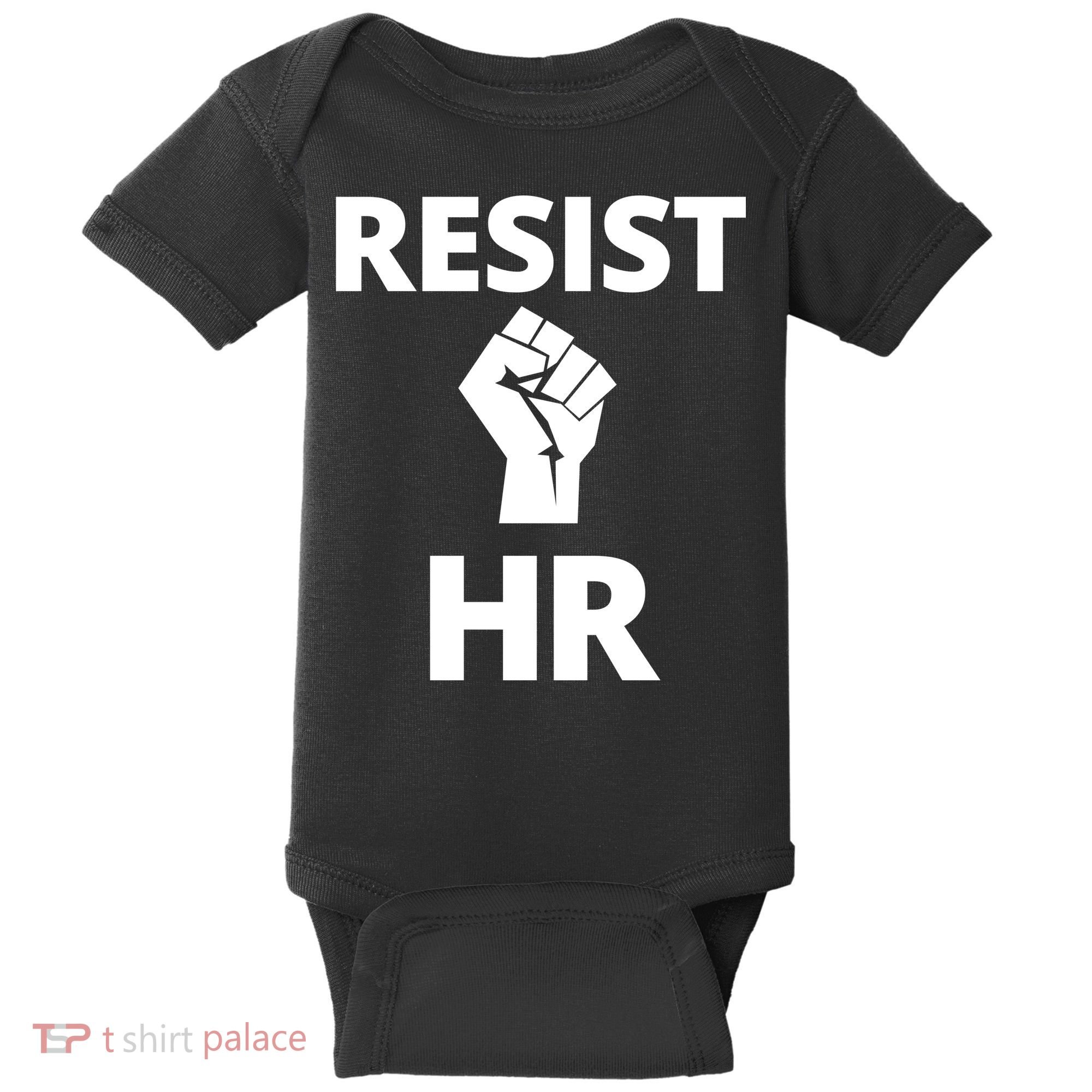 Resist HR Human Resources Funny Bosses Day Admin Work Humor Gift Baby Bodysuit