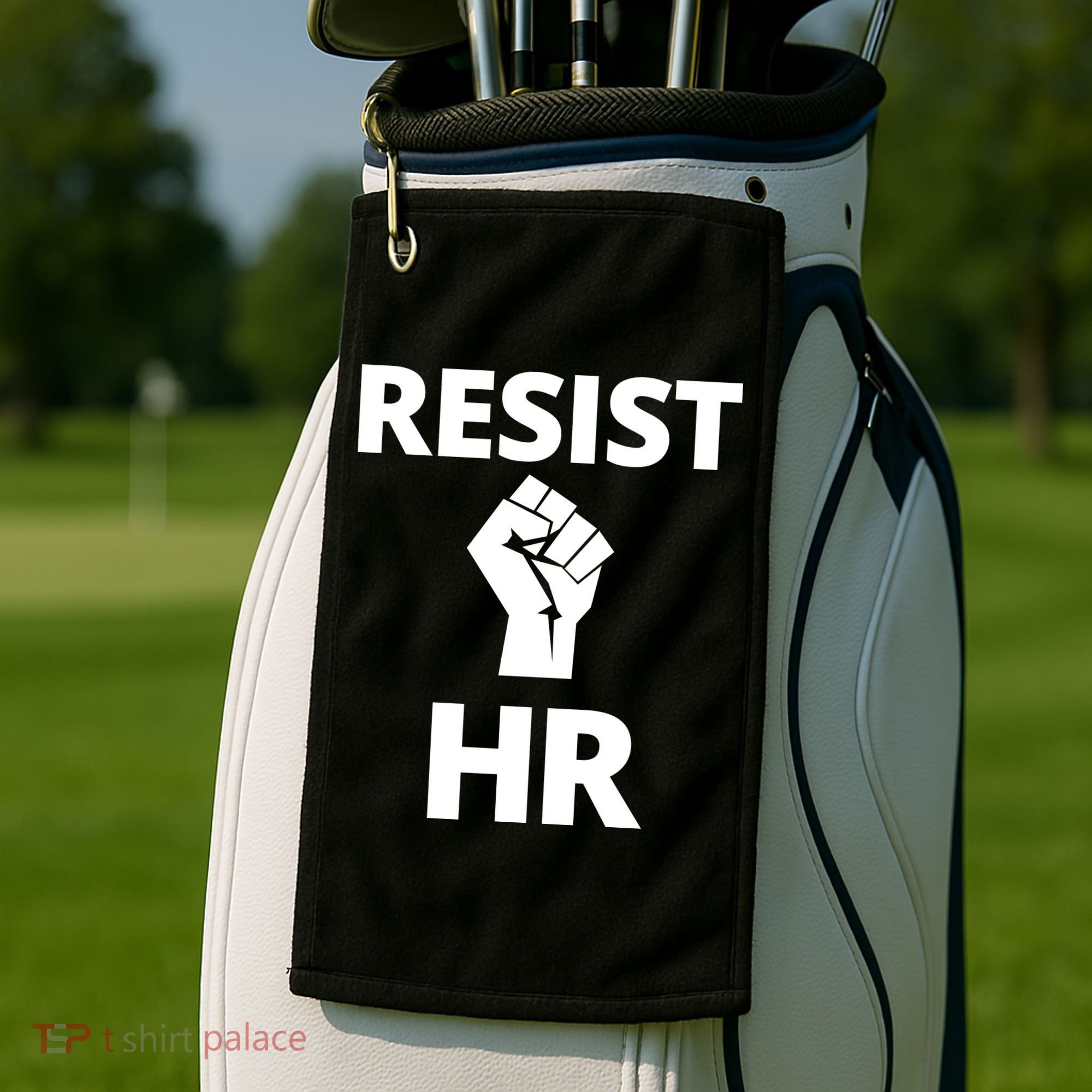 Resist HR Human Resources Funny Bosses Day Admin Work Humor Gift Golf Towel