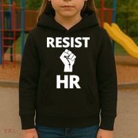Resist HR Human Resources Funny Bosses Day Admin Work Humor Gift Kids Hoodie thumb 3
