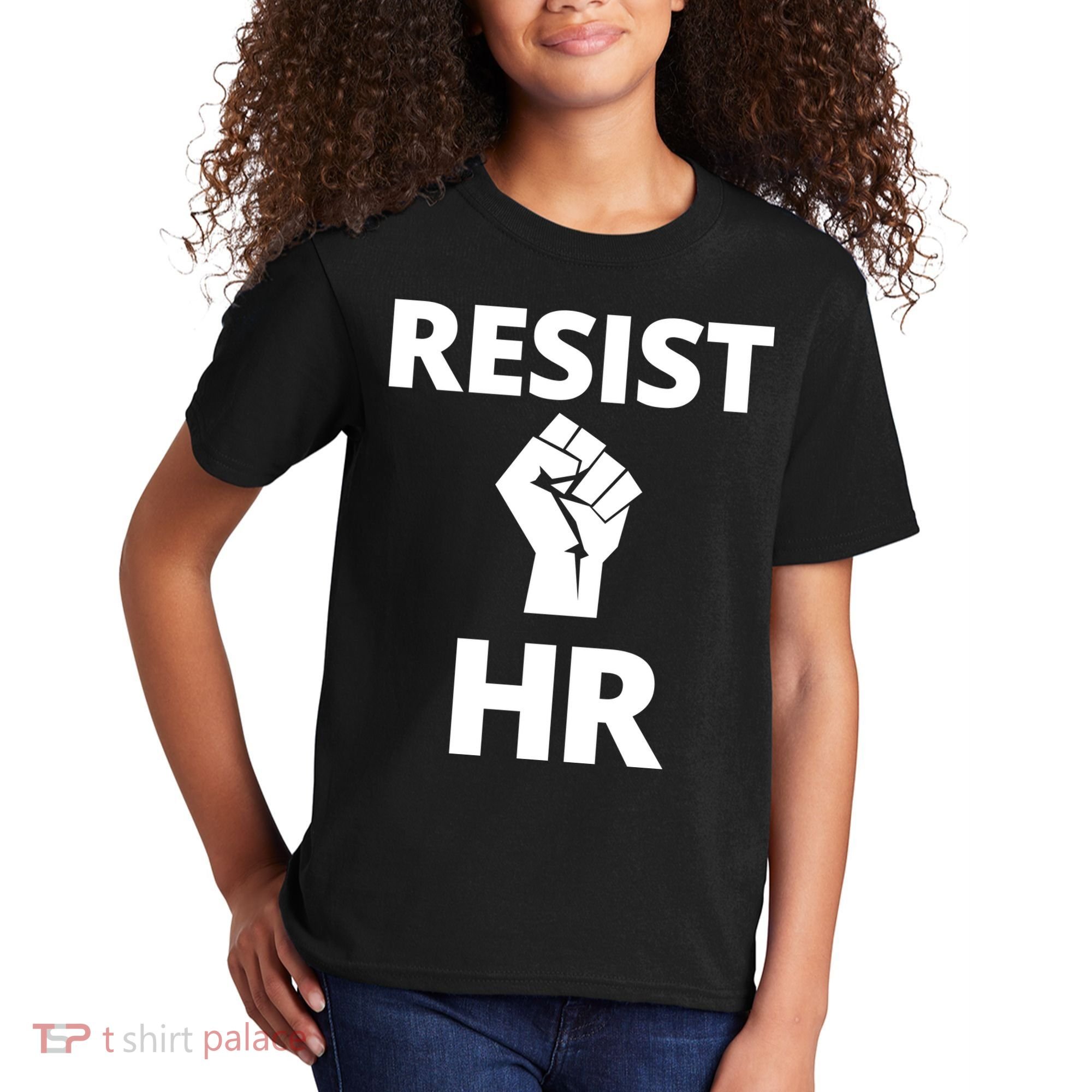 Resist HR Human Resources Funny Bosses Day Admin Work Humor Gift Kids T-Shirt