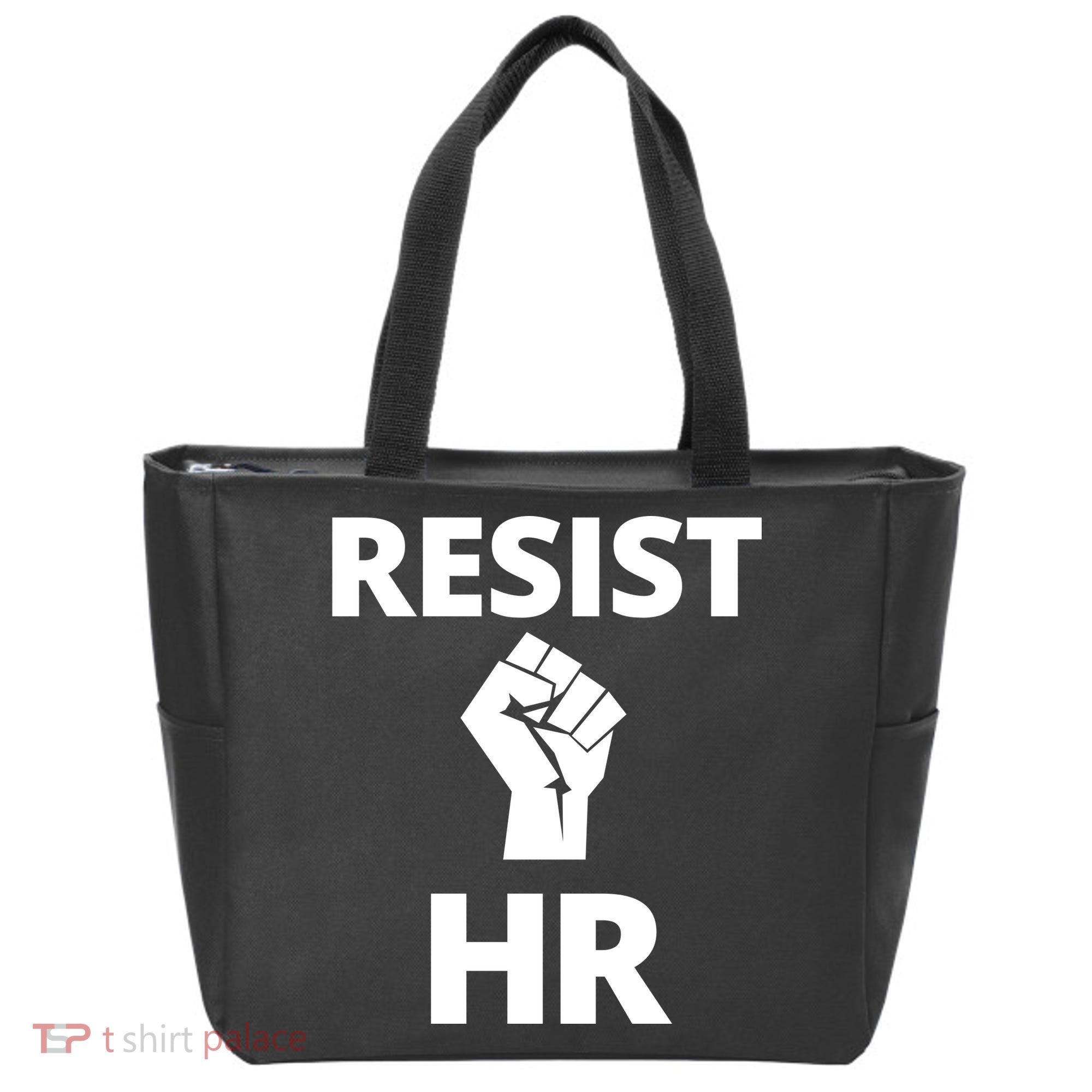 Resist HR Human Resources Funny Bosses Day Admin Work Humor Gift Tote Bag