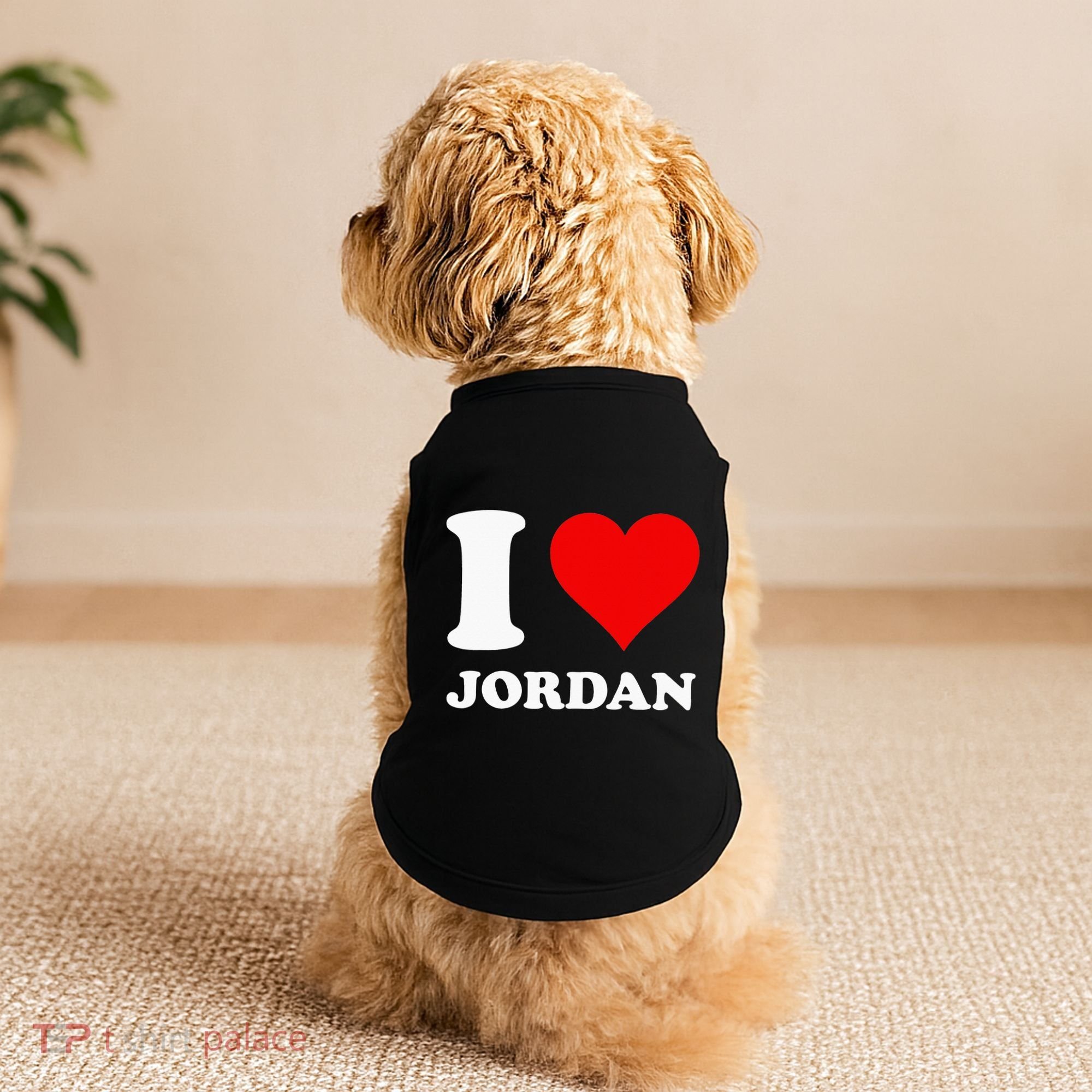 Red Heart I Love Jordan Doggie Tank