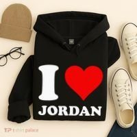 Red Heart I Love Jordan Hoodie thumb 4