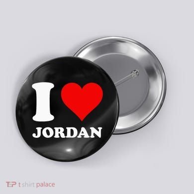 Red Heart I Love Jordan Button