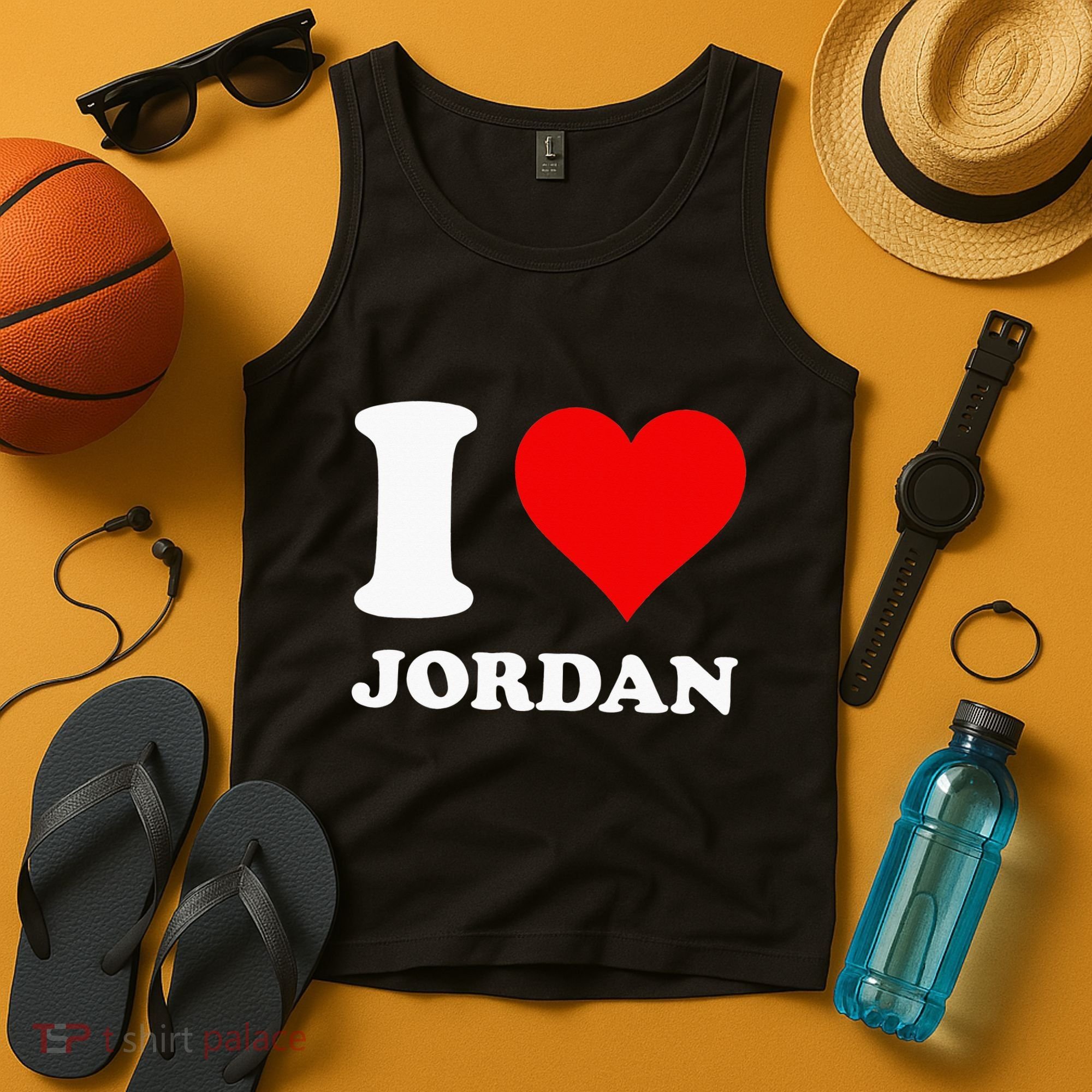 Red Heart I Love Jordan Tank Top