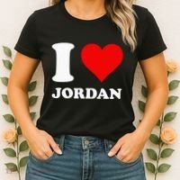 Red Heart I Love Jordan Women's T-Shirt thumb 2