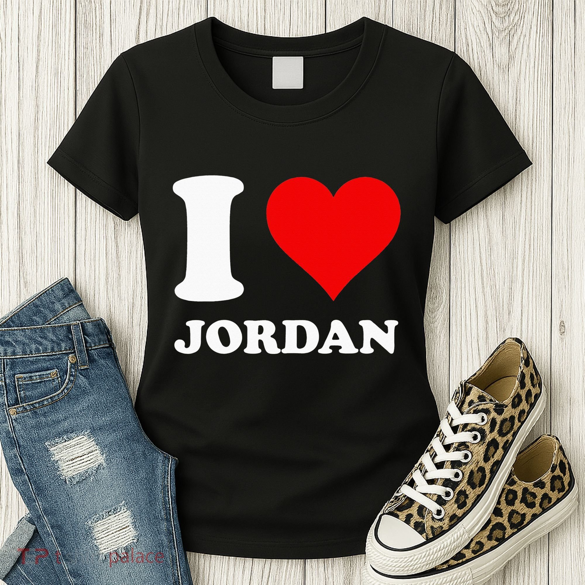 Red Heart I Love Jordan Women's T-Shirt