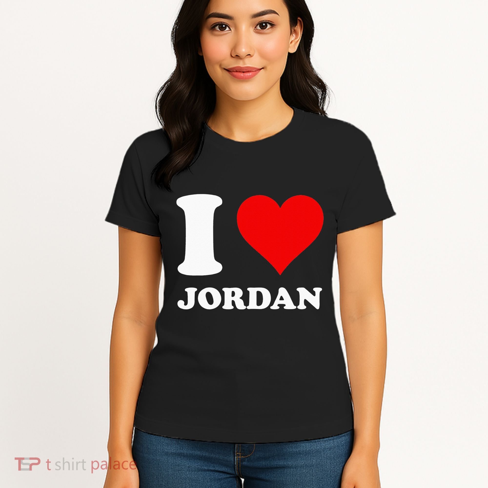 Red Heart I Love Jordan Women's T-Shirt