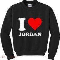 Red Heart I Love Jordan Kids Sweatshirt thumb 0