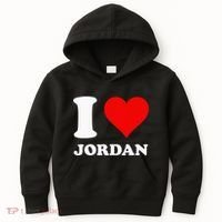 Red Heart I Love Jordan Kids Hoodie thumb 0