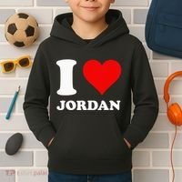 Red Heart I Love Jordan Kids Hoodie thumb 2