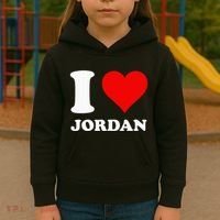 Red Heart I Love Jordan Kids Hoodie thumb 3