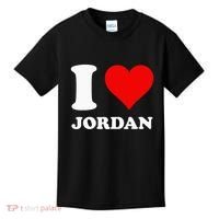 Red Heart I Love Jordan Kids T-Shirt thumb 0