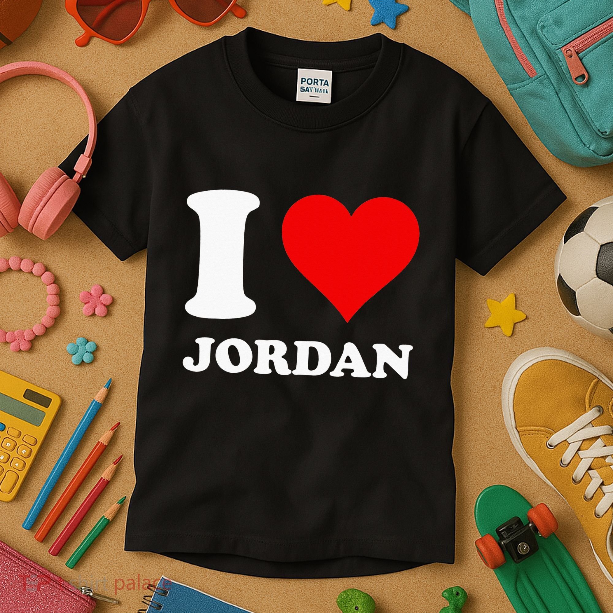 Red Heart I Love Jordan Kids T-Shirt