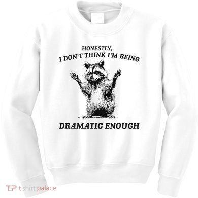 Raccoon Honestly I DonT Think IM Being Dramatic Enough Kids Sweatshirt