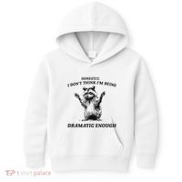 Raccoon Honestly I DonT Think IM Being Dramatic Enough Kids Hoodie thumb 0