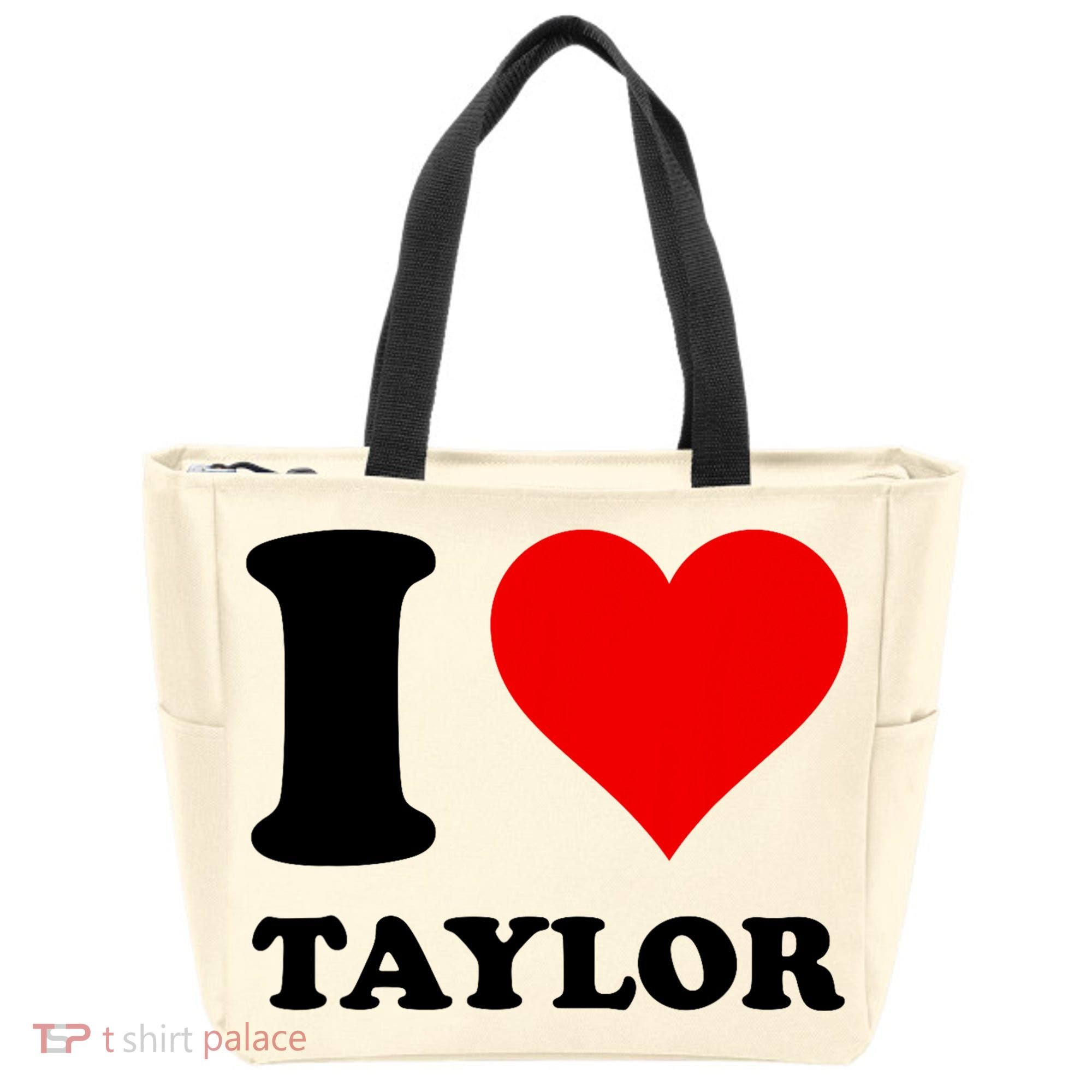 Red Heart I Love Taylor Tote Bag