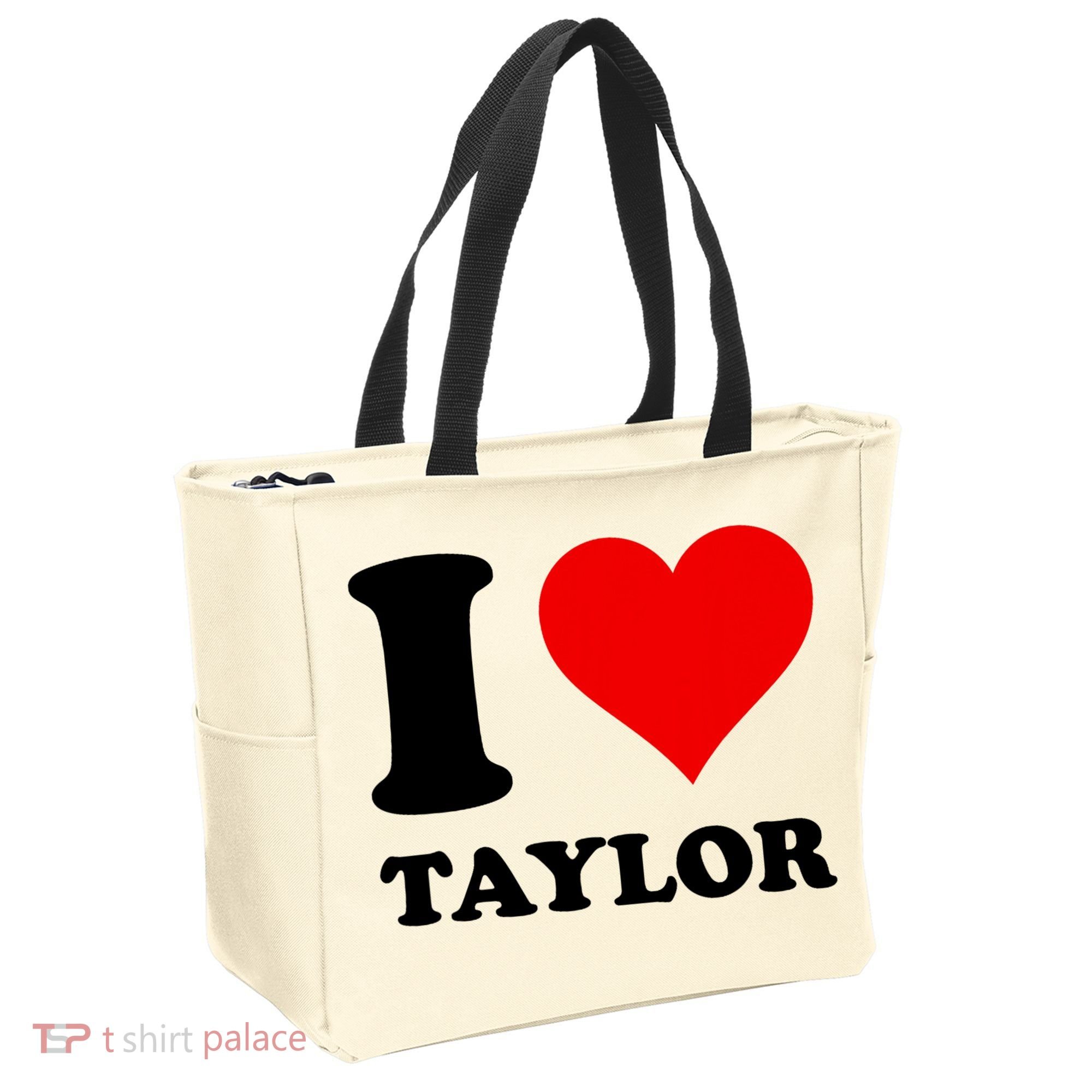Red Heart I Love Taylor Tote Bag