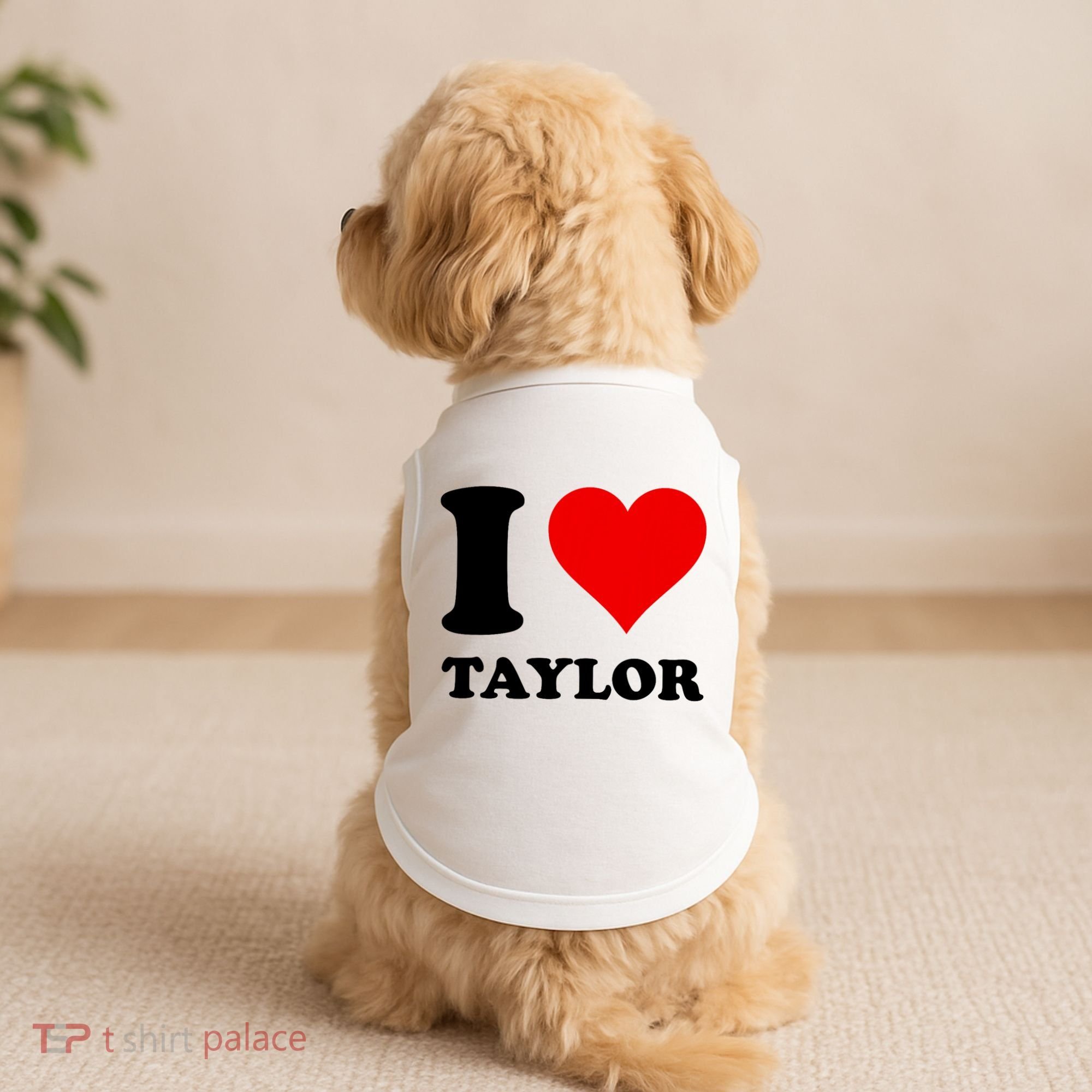 Red Heart I Love Taylor Doggie Tank