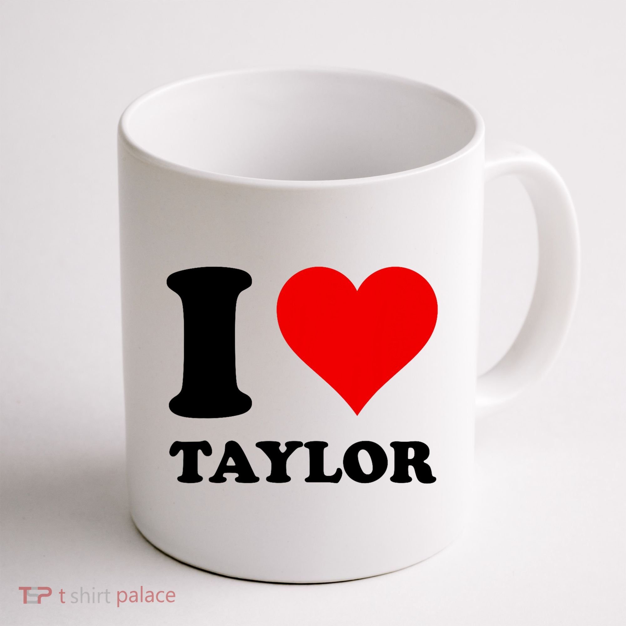 Red Heart I Love Taylor Coffee Mug