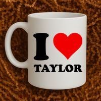 Red Heart I Love Taylor Coffee Mug thumb 2