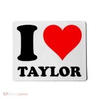 Red Heart I Love Taylor Mousepad thumb 0