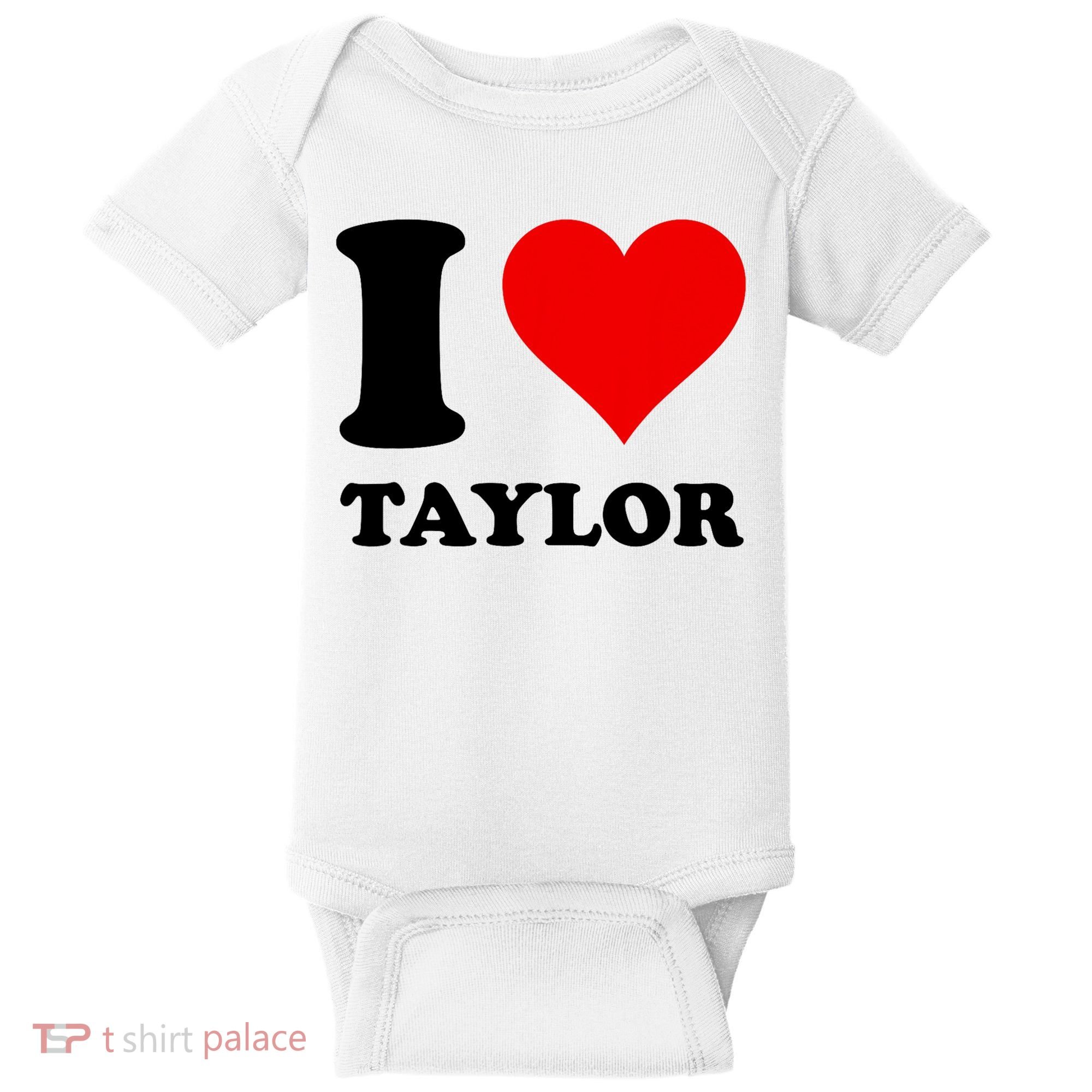 Red Heart I Love Taylor Baby Bodysuit