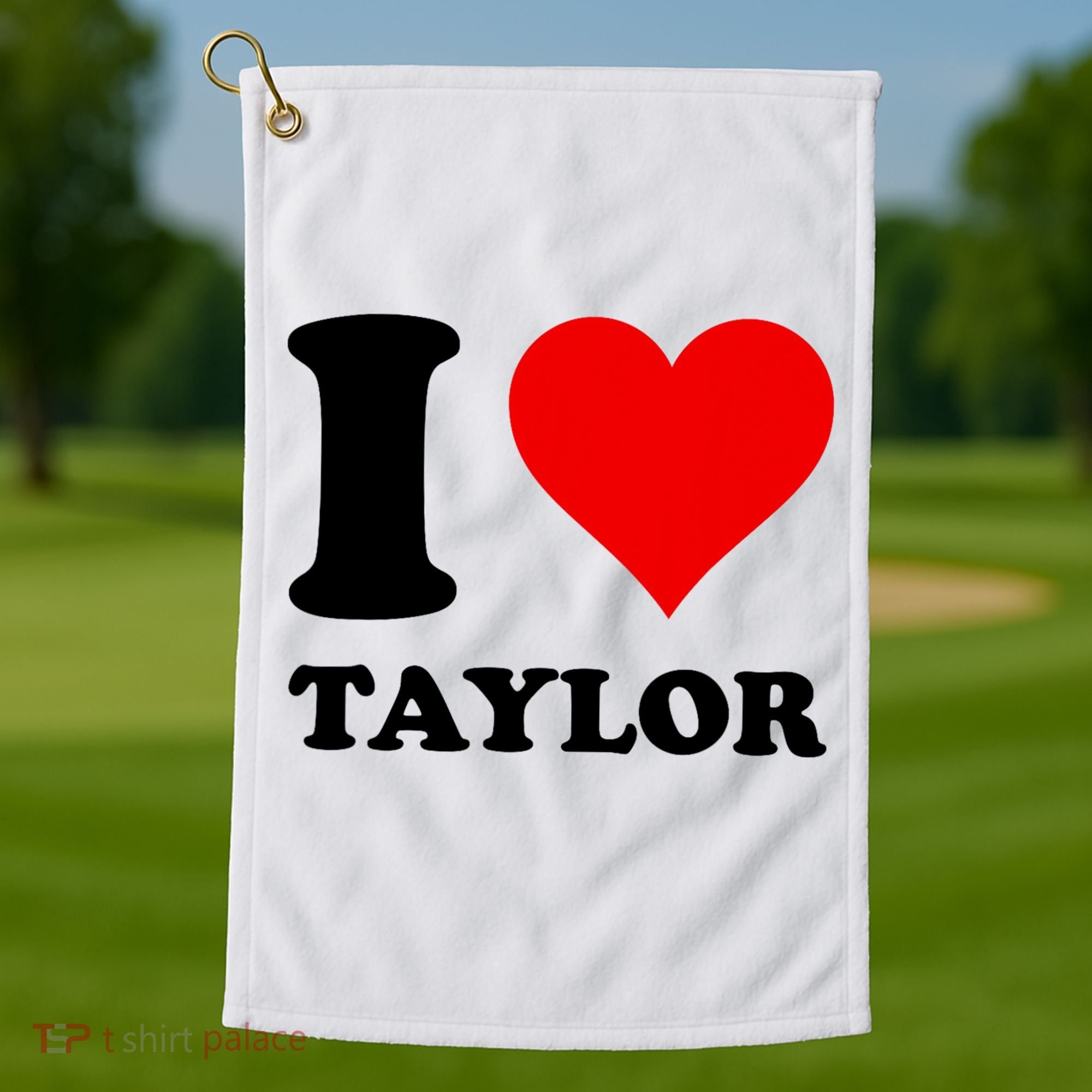 Red Heart I Love Taylor Golf Towel