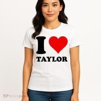 Red Heart I Love Taylor Women's T-Shirt thumb 4