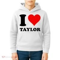 Red Heart I Love Taylor Kids Hoodie thumb 4
