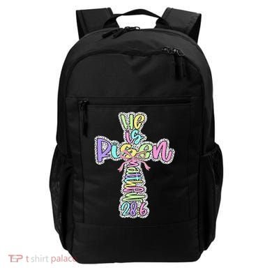 Retro He Is Risen Cross Easter Resurrection Jesus Christian Backpack