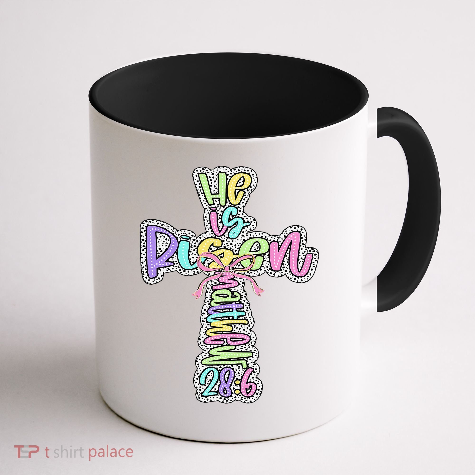 Retro He Is Risen Cross Easter Resurrection Jesus Christian Coffee Mug