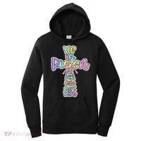 Retro He Is Risen Cross Easter Resurrection Jesus Christian Women's Hoodie thumb 0