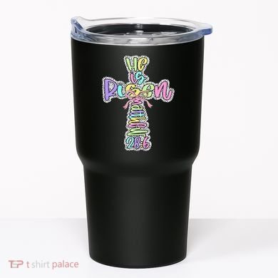 Retro He Is Risen Cross Easter Resurrection Jesus Christian Tumbler
