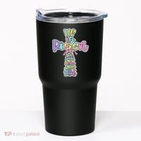 Retro He Is Risen Cross Easter Resurrection Jesus Christian Tumbler thumb 0