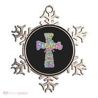 Retro He Is Risen Cross Easter Resurrection Jesus Christian Ornament thumb 0