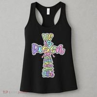 Retro He Is Risen Cross Easter Resurrection Jesus Christian Women's Tank Top thumb 3