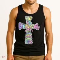 Retro He Is Risen Cross Easter Resurrection Jesus Christian Tank Top thumb 3