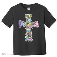 Retro He Is Risen Cross Easter Resurrection Jesus Christian Toddler T-Shirt thumb 0