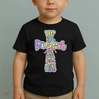 Retro He Is Risen Cross Easter Resurrection Jesus Christian Toddler T-Shirt thumb 2