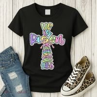 Retro He Is Risen Cross Easter Resurrection Jesus Christian Women's T-Shirt thumb 3