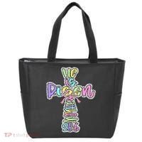 Retro He Is Risen Cross Easter Resurrection Jesus Christian Tote Bag thumb 0