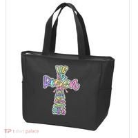Retro He Is Risen Cross Easter Resurrection Jesus Christian Tote Bag thumb 3