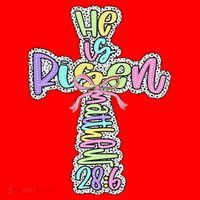 Retro He Is Risen Cross Easter Resurrection Jesus Christian Santa Hat thumb 1