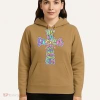 Retro He Is Risen Cross Easter Resurrection Jesus Christian Hoodie thumb 5