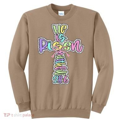 Retro He Is Risen Cross Easter Resurrection Jesus Christian Sweatshirt